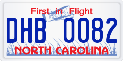 NC license plate DHB0082
