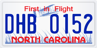NC license plate DHB0152