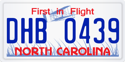 NC license plate DHB0439