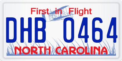 NC license plate DHB0464