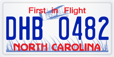 NC license plate DHB0482