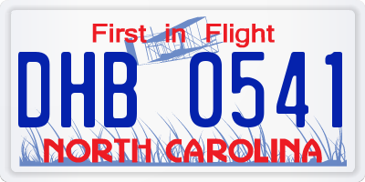 NC license plate DHB0541