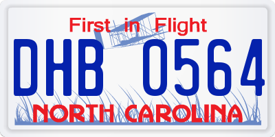 NC license plate DHB0564