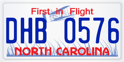 NC license plate DHB0576