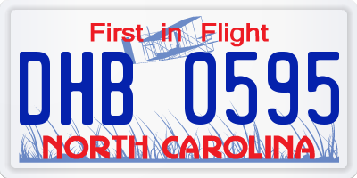 NC license plate DHB0595