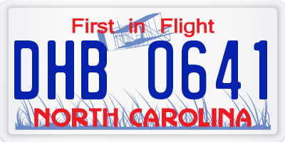 NC license plate DHB0641