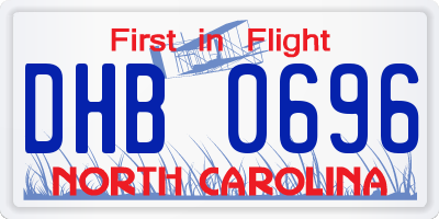 NC license plate DHB0696
