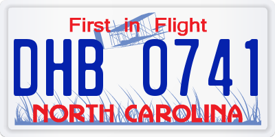 NC license plate DHB0741