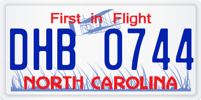 NC license plate DHB0744
