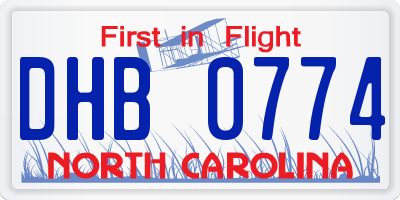 NC license plate DHB0774