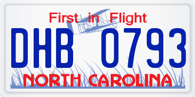 NC license plate DHB0793