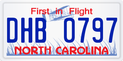 NC license plate DHB0797