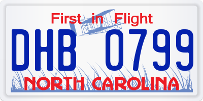 NC license plate DHB0799