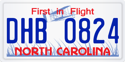 NC license plate DHB0824