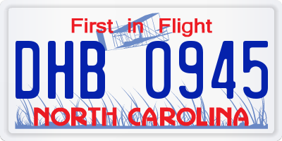 NC license plate DHB0945