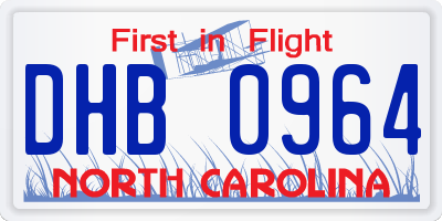 NC license plate DHB0964