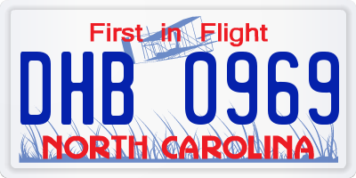 NC license plate DHB0969