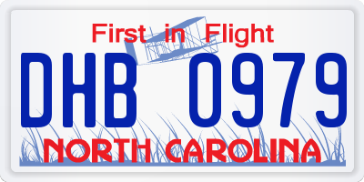 NC license plate DHB0979