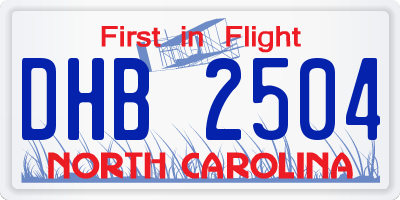 NC license plate DHB2504