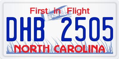 NC license plate DHB2505