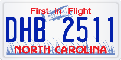 NC license plate DHB2511