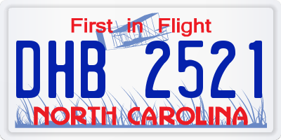 NC license plate DHB2521