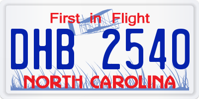 NC license plate DHB2540
