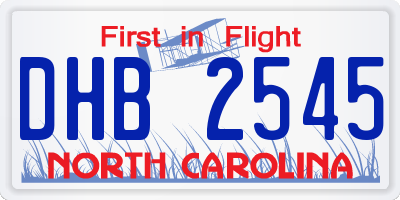 NC license plate DHB2545