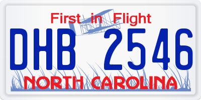 NC license plate DHB2546