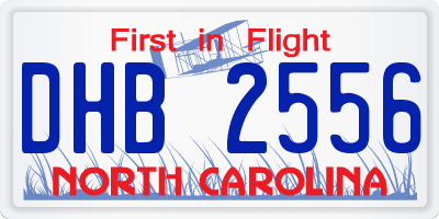 NC license plate DHB2556