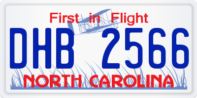 NC license plate DHB2566