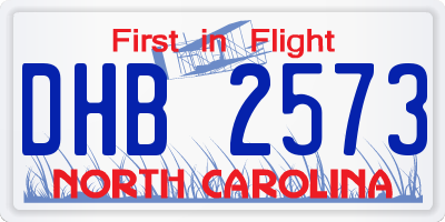NC license plate DHB2573