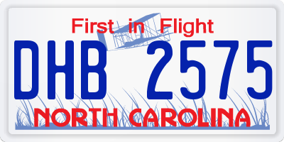 NC license plate DHB2575