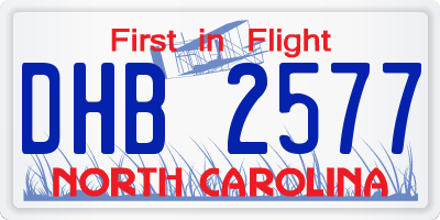 NC license plate DHB2577