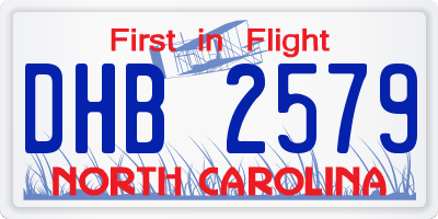 NC license plate DHB2579