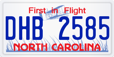 NC license plate DHB2585