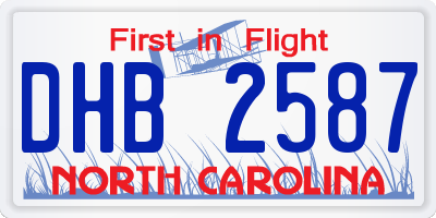 NC license plate DHB2587