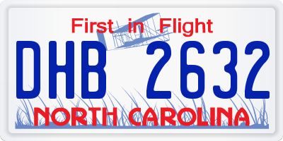 NC license plate DHB2632