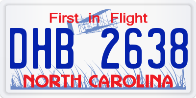 NC license plate DHB2638