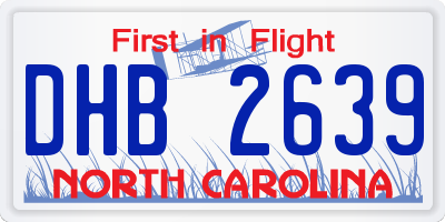 NC license plate DHB2639