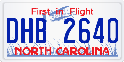 NC license plate DHB2640