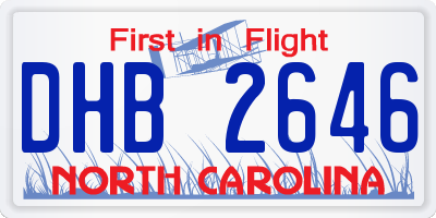 NC license plate DHB2646