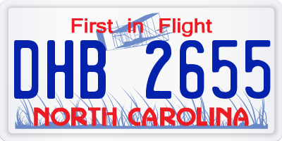 NC license plate DHB2655