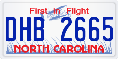 NC license plate DHB2665