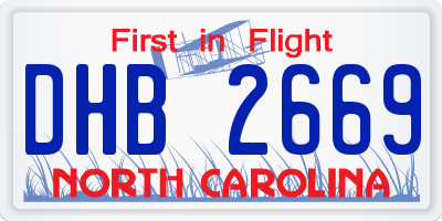 NC license plate DHB2669
