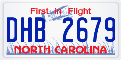 NC license plate DHB2679
