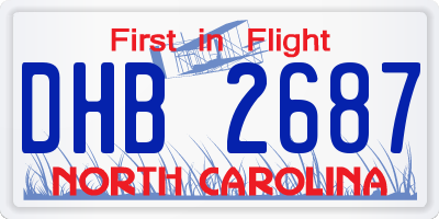 NC license plate DHB2687