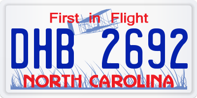 NC license plate DHB2692