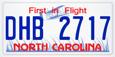 NC license plate DHB2717