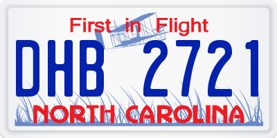 NC license plate DHB2721